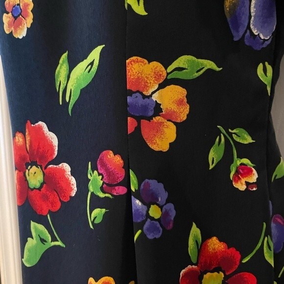 Sag Harbor Vintage black floral print short sleeve dress size 8 EUC - Picture 4 of 9